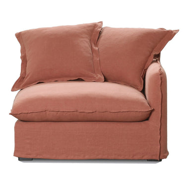 Oasis Washed Belgian Linen Sofa Right - Rust at Online8 Furniture Auckland NZ