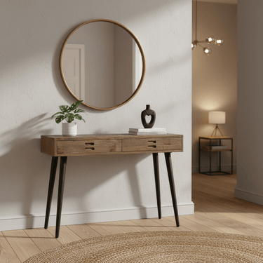 Old Elm 2 Drawer Writing Desk | Console Table at Online8 Furniture Auckland NZ