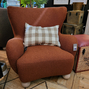 Oliver Boucle Occasional Chair - Rust at Online8 Furniture Auckland NZ