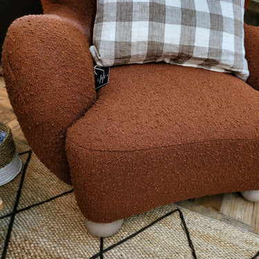 Oliver Boucle Occasional Chair - Rust at Online8 Furniture Auckland NZ