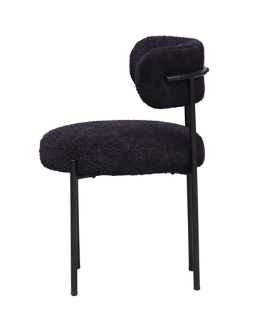 Oscar Boucle Dining Chair - Black at Online8 Furniture Auckland NZ
