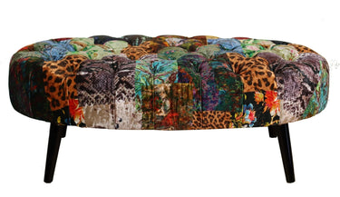 Oval Patchwork Ottoman at Online8 Furniture Auckland NZ