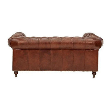 Oxford Chesterfield Aged Leather 2 Seater Sofa - Vintage Cigar at Online8 Furniture Auckland NZ