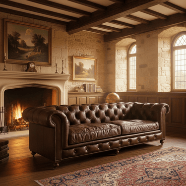 Oxford Chesterfield Aged Leather 3 Seater Sofa - Vintage Cigar at Online8 Furniture Auckland NZ