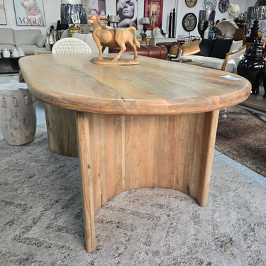 Paden Curved Dining Table – Natural - 1800mm at Online8 Furniture Auckland NZ