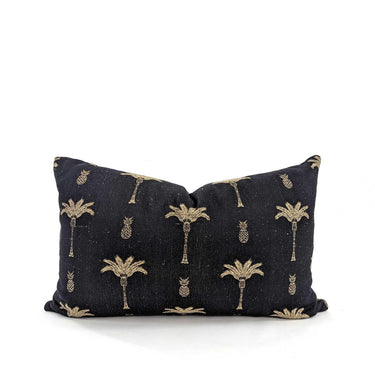 Palm Tree Cushion Cover - Black/Natural at Online8 Furniture Auckland NZ