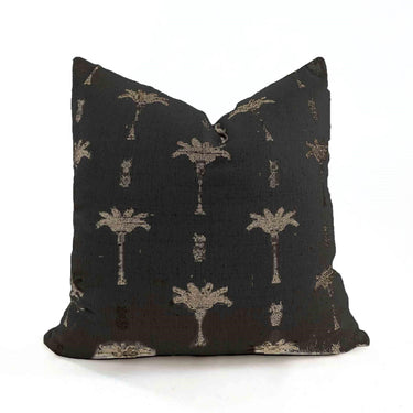 Palm Tree Cushion Cover - Black/Natural at Online8 Furniture Auckland NZ