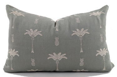 Palm Tree Cushion Cover - Gray / Natural at Online8 Furniture Auckland NZ