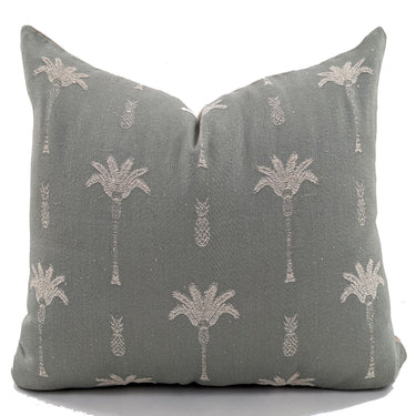 Palm Tree Cushion Cover - Gray/Natural at Online8 Furniture Auckland NZ
