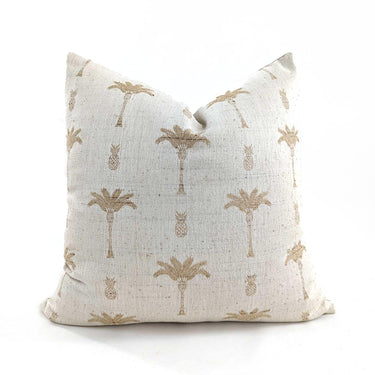 Palm Tree Cushion Cover - Natural / Gold at Online8 Furniture Auckland NZ