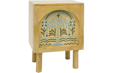 Palms 1 Door Bedside Table - Natural at Online8 Furniture Auckland NZ