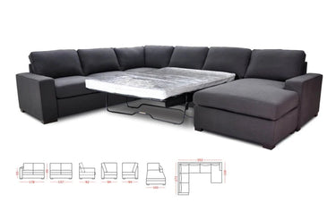 Palo 6 Seater Modular Lounge Suite with Sofabed at Online8 Furniture Auckland NZ