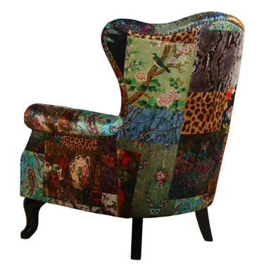 Paltrona Patchwork Wingback Armchair - Leopard at Online8 Furniture Auckland NZ