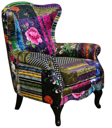 Paltrona Patchwork Wingback Armchair at Online8 Furniture Auckland NZ