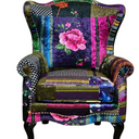 Paltrona Patchwork Wingback Armchair at Online8 Furniture Auckland NZ
