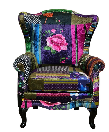 Paltrona Patchwork Wingback Armchair at Online8 Furniture Auckland NZ