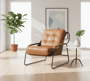 Pandora Leather Armchair - Columbia Brown at Online8 Furniture Auckland NZ