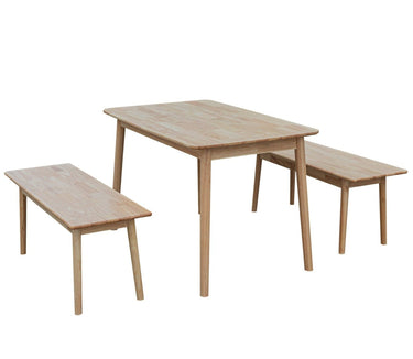 Paris Dining Table with Two Benches at Online8 Furniture Auckland NZ