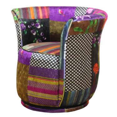Patchwork Tub Swivel Chair at Online8 Furniture Auckland NZ