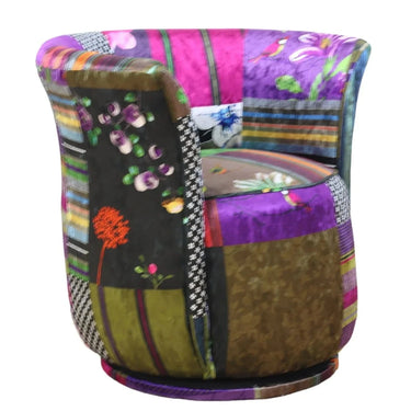 Patchwork Tub Swivel Chair at Online8 Furniture Auckland NZ
