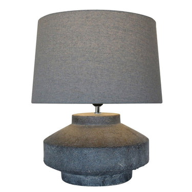 Pebble Terracotta Lamp W/Gray Linen Shade at Online8 Furniture Auckland NZ