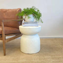 Pedestal Side Table - White Fleck at Online8 Furniture Auckland NZ