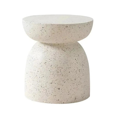Pedestal Side Table - White Fleck at Online8 Furniture Auckland NZ