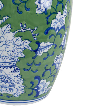 Peony Ceramic Ginger Jar Large, 22cm diameter glazed ceramic jar