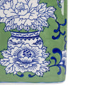 Peony Ceramic Square Jar Large, 15.5cm base glazed ceramic jar