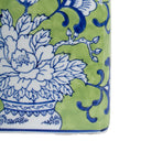 Peony Ceramic Square Jar Small, 16cm base glazed ceramic jar