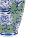 Peony Ceramic Tall Vase with classic chinoiserie floral detailing