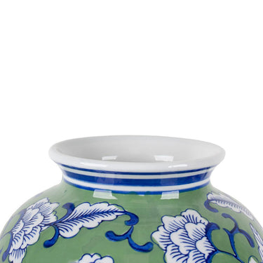 Peony Ceramic Tall Vase, 19cm diameter glazed ceramic vase