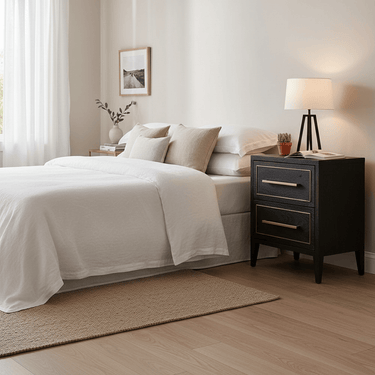 Petra 2 Drawer Bedside Table at Online8 Furniture Auckland NZ