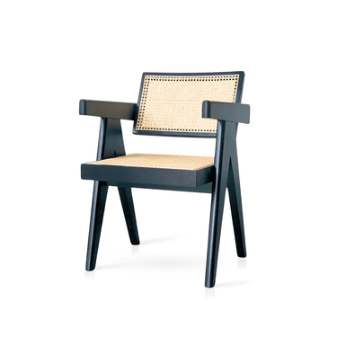 Pierre Rattan Armchair | Dining Chair - Black at Online8 Furniture Auckland NZ