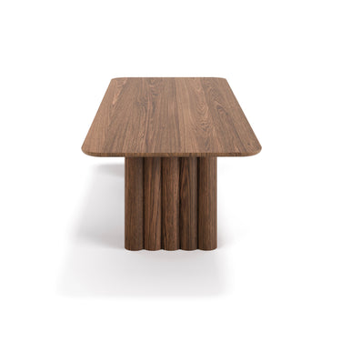 Pillar Dining Table - Brown Oak 2400mm at Online8 Furniture Auckland NZ