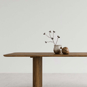 Pillar Dining Table - Brown Oak 2400mm at Online8 Furniture Auckland NZ