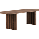 Pillar Dining Table - Brown Oak 2400mm at Online8 Furniture Auckland NZ