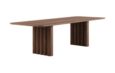 Pillar Dining Table - Brown Oak 2400mm at Online8 Furniture Auckland NZ