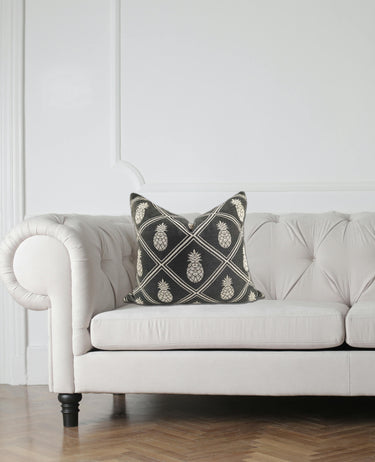 Pineapple Cushion Cover - Black/Natural at Online8 Furniture Auckland NZ