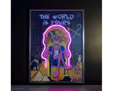 Pink Panther Pop Art with Neon Lights at Online8 Furniture Auckland NZ