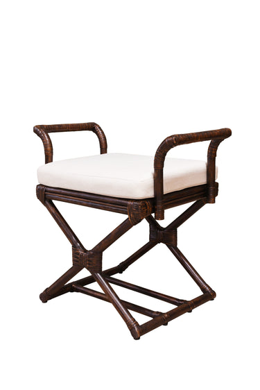 PLANTATION Amara Stool w/Cream Seat Cushion - Chocolate at Online8 Furniture Auckland NZ