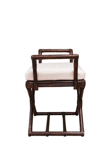PLANTATION Amara Stool w/Cream Seat Cushion - Chocolate at Online8 Furniture Auckland NZ