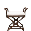 PLANTATION Amara Stool w/Cream Seat Cushion - Chocolate at Online8 Furniture Auckland NZ