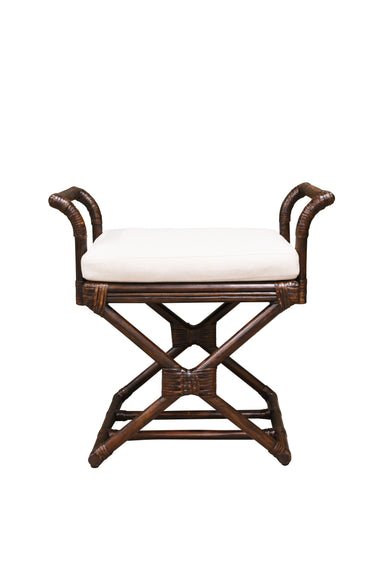 PLANTATION Amara Stool w/Cream Seat Cushion - Chocolate at Online8 Furniture Auckland NZ
