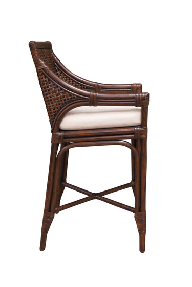 PLANTATION Kipling Bench Stool w/Cream Seat Cushion - Chocolate at Online8 Furniture Auckland NZ