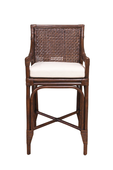 PLANTATION Kipling Bench Stool w/Cream Seat Cushion - Chocolate at Online8 Furniture Auckland NZ