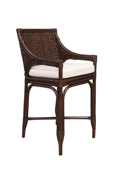 PLANTATION Kipling Bench Stool w/Cream Seat Cushion - Chocolate at Online8 Furniture Auckland NZ