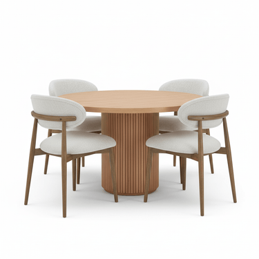 Plymouth Round Dining Table Suite - 4 Seater at Online8 Furniture Auckland NZ