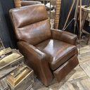 Pompei Aged Leather Recliner Chair - Vintage Cigar at Online8 Furniture Auckland NZ
