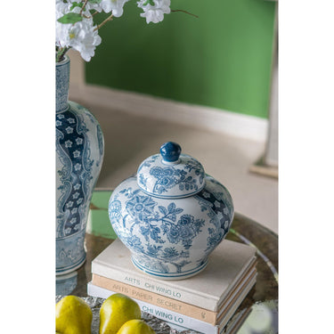 Porcelain Blue and White Lidded Jar at Online8 Furniture Auckland NZ